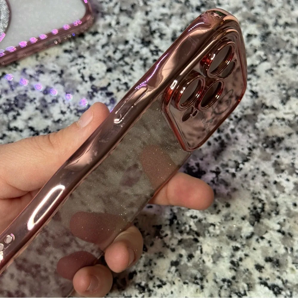 Bundle of 3 Elegant Pink Glitter Phone Case for iPhone 14